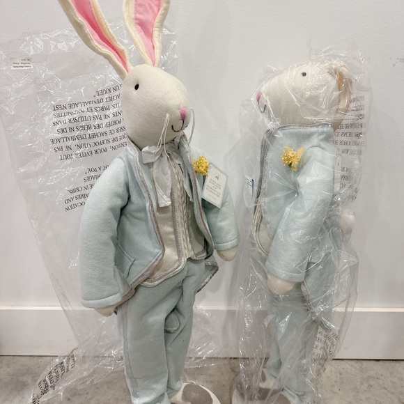 Pottery Barn Kids Other - RARE Pottery Barn Kids Wool felted Bunny in Light Blue ( Two )